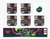 Projekt graficzny, nazwa firmy, tworzenie logo firm Logo+etykieta na powidła owocowe  - kruszynka
