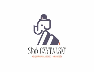 Projektowanie logo dla firm online Słoń Czytalski