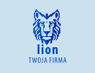 Projekt graficzny logo dla firmy online głowa lwa