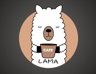 Projektowanie logo dla firm online Cafe Lama