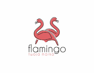 Projekt graficzny logo dla firmy online flamingo