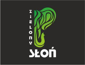 Projekt graficzny logo dla firmy online Zielony słoń