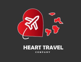Projektowanie logo dla firmy, konkurs graficzny HEART TRAVEL