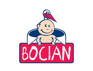 Projektowanie logo dla firm online BOCIAN - sklep dla dziecka & szkoła rodzenia