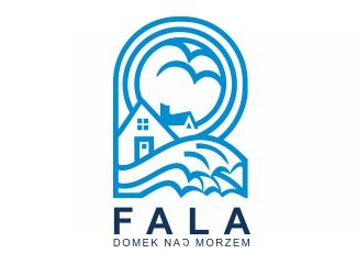 Projektowanie logo dla firm online Fala-domek nad morzem