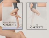 Projekt graficzny, nazwa firmy, tworzenie logo firm Opakowanie rajstop - Calzette - jezyk