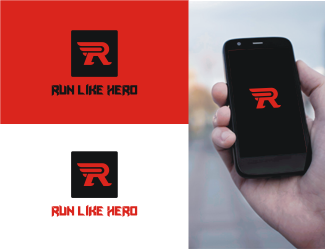 Projektowanie logo dla firm,  Logo dla start-upu Run Like Hero, logo firm - RunLikeHero