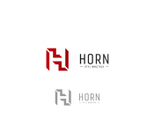 Projekt graficzny, nazwa firmy, tworzenie logo firm Logo firmy Horn styl wnętrza - tyna