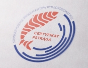 Projekt graficzny, nazwa firmy, tworzenie logo firm Logo certyfikatu pstrąga  - timart