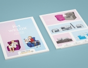 Projekt graficzny, nazwa firmy, tworzenie logo firm Ulotka na targi meble dziecięce - SawartStudio
