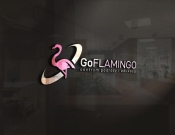 Projekt graficzny, nazwa firmy, tworzenie logo firm Go Flamingo: logo, wizytówki, papier - feim