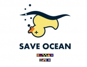 Projekt graficzny, nazwa firmy, tworzenie logo firm Yellow Duck - Clean Oceans - KatarzynaKaminska