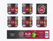 Projekt graficzny, nazwa firmy, tworzenie logo firm Logo+etykieta na powidła owocowe  - kruszynka