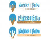 Projekt graficzny, nazwa firmy, tworzenie logo firm Logo lodziarni Wafelek i Kulka - maupa