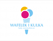 Projekt graficzny, nazwa firmy, tworzenie logo firm Logo lodziarni Wafelek i Kulka - kruszynka