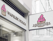 Projekt graficzny, nazwa firmy, tworzenie logo firm Logo lodziarni Wafelek i Kulka - DarvinArt