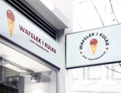 Projekt graficzny, nazwa firmy, tworzenie logo firm Logo lodziarni Wafelek i Kulka - tunada