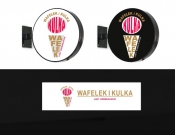 Projekt graficzny, nazwa firmy, tworzenie logo firm Logo lodziarni Wafelek i Kulka - wafelotto