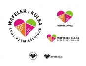Projekt graficzny, nazwa firmy, tworzenie logo firm Logo lodziarni Wafelek i Kulka - evadesign