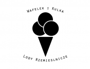 Projekt graficzny, nazwa firmy, tworzenie logo firm Logo lodziarni Wafelek i Kulka - Topol