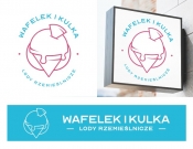 Projekt graficzny, nazwa firmy, tworzenie logo firm Logo lodziarni Wafelek i Kulka - Radkowy