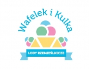 Projekt graficzny, nazwa firmy, tworzenie logo firm Logo lodziarni Wafelek i Kulka - Joanna_Z