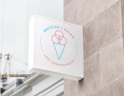 Projekt graficzny, nazwa firmy, tworzenie logo firm Logo lodziarni Wafelek i Kulka - ManyWaysKr