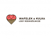 Projekt graficzny, nazwa firmy, tworzenie logo firm Logo lodziarni Wafelek i Kulka - neeksky