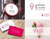 Projekt graficzny, nazwa firmy, tworzenie logo firm Logo lodziarni Wafelek i Kulka - mrtg