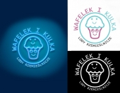Projekt graficzny, nazwa firmy, tworzenie logo firm Logo lodziarni Wafelek i Kulka - Domżałowicz