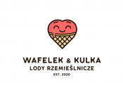 Projekt graficzny, nazwa firmy, tworzenie logo firm Logo lodziarni Wafelek i Kulka - neeksky