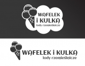 Projekt graficzny, nazwa firmy, tworzenie logo firm Logo lodziarni Wafelek i Kulka - Bro_grafik