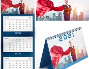 Projekt graficzny, nazwa firmy, tworzenie logo firm Kalendarz ścienny trójdzielny   - Jadzia77