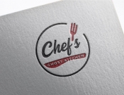 Projekt graficzny, nazwa firmy, tworzenie logo firm CHEF`S GHOST KITCHEN - stone