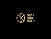 Projekt graficzny, nazwa firmy, tworzenie logo firm CHEF`S GHOST KITCHEN - noon