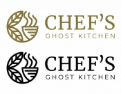 Projekt graficzny, nazwa firmy, tworzenie logo firm CHEF`S GHOST KITCHEN - paklart