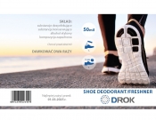Projekt graficzny, nazwa firmy, tworzenie logo firm Etykieta na dezodorant do obuwia - little_graphic_studio
