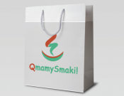 Projekt graficzny, nazwa firmy, tworzenie logo firm Logo dla cateringu QmamySmaki - czarna303