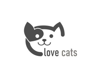 Projekt graficzny logo dla firmy online love cats