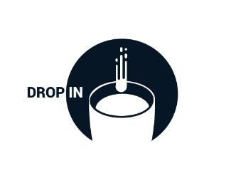 Projekt graficzny logo dla firmy online Drop In - kawiarnia