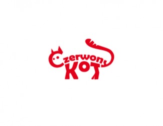 Projekt graficzny logo dla firmy online czerwony kot