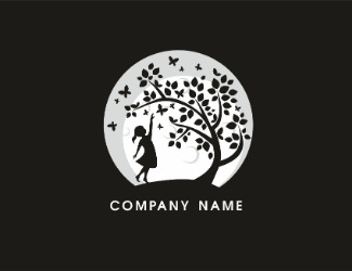 Projekt logo dla firmy Dziewczynka łapiąca motyle | Projektowanie logo