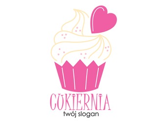Projekt graficzny logo dla firmy online Różowa muffinka