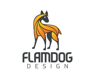 Projekt graficzny logo dla firmy online FlamDog