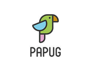 Projekt graficzny logo dla firmy online Papug