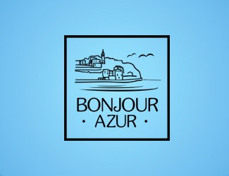 Projekt graficzny logo dla firmy online bonjour azur