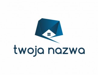 Projekt graficzny logo dla firmy online geometryczny dom