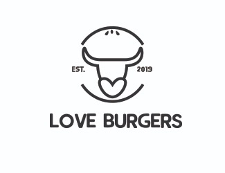 Projektowanie logo dla firm online LOVE BURGERS
