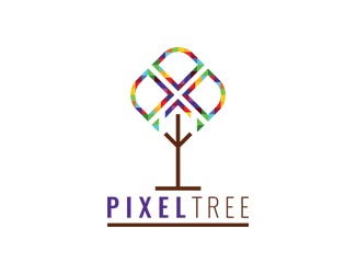 Projekt graficzny logo dla firmy online pixel tree