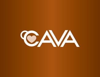 Projekt graficzny logo dla firmy online CAVA - kawka i ciastko
